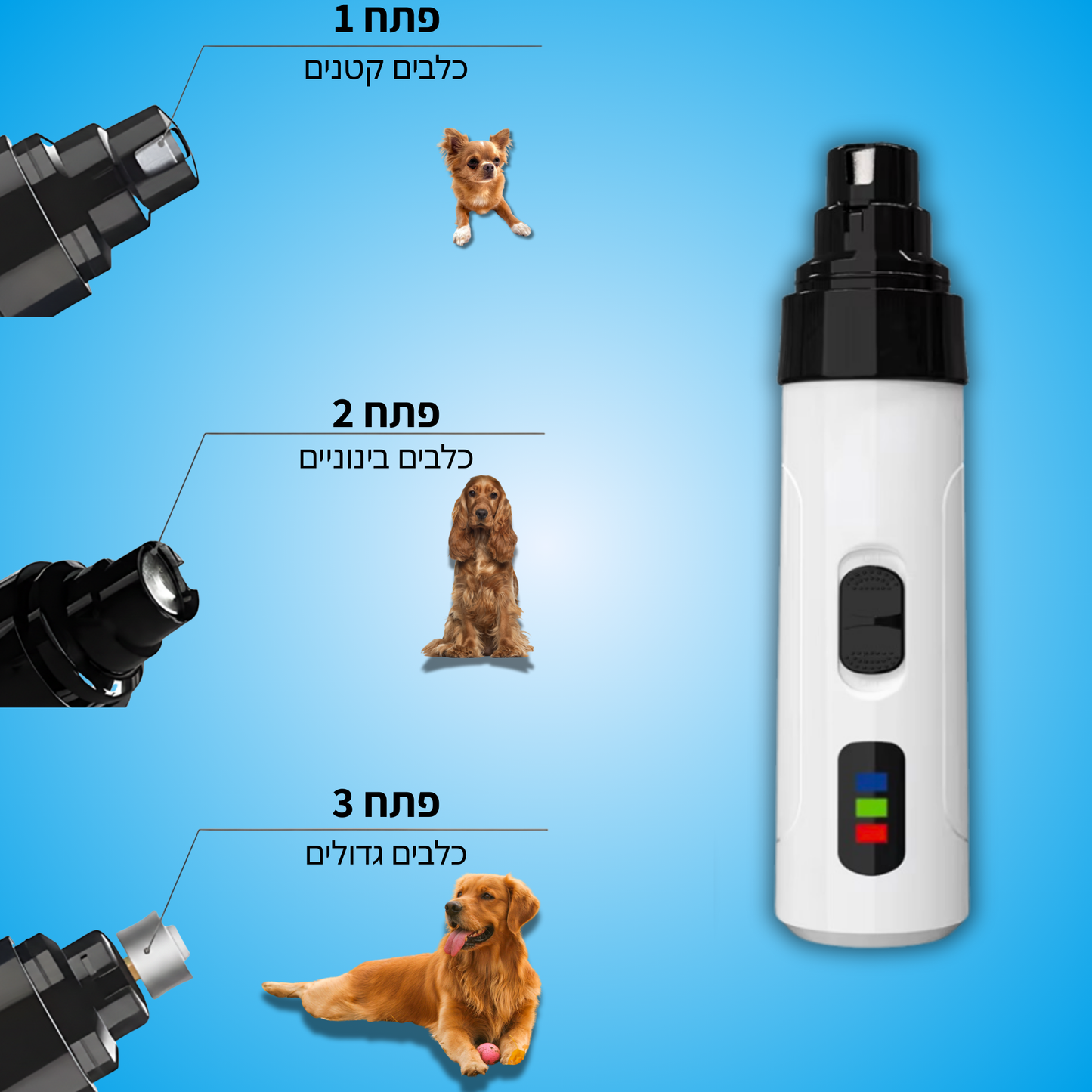 ™PawCare - משייף ציפורניים חשמלי, שקט ובטיחותי