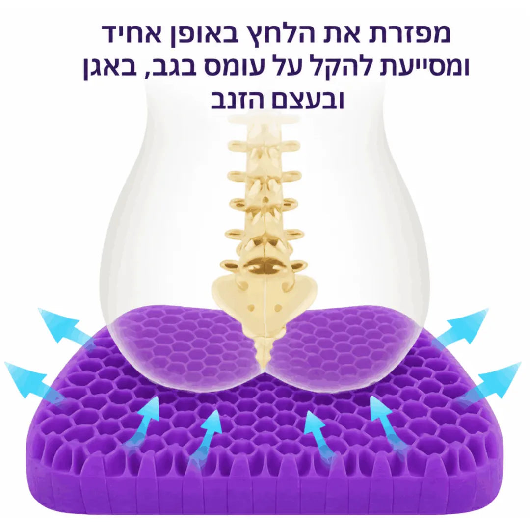 ComfortGel™ | כרית ג'ל ארגונומית לישיבה ממושכת